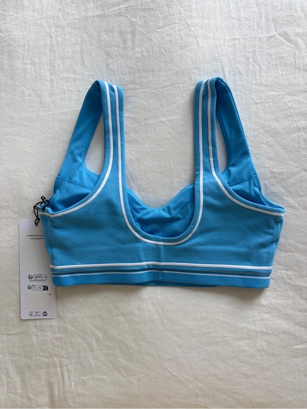 Alo Yoga Blue Airbrush Heart Throb Bra